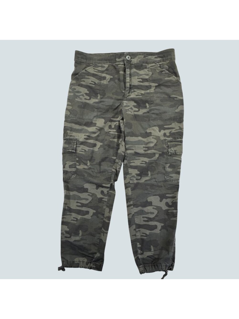 Social Standard by Sanctuary Camo Cargo Jogger Pants Women's XL Green Stretch